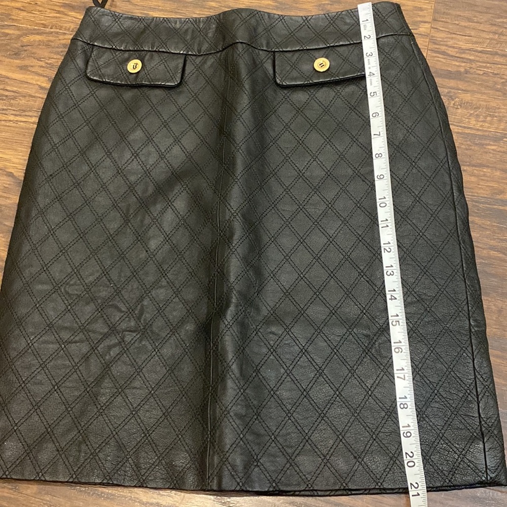 Chadwick’s grunge quilted black leather skirt Size 4P - Picture 12 of 12